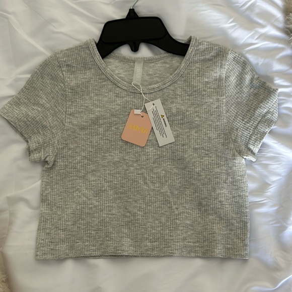 ANWND Tops - New grey crop top